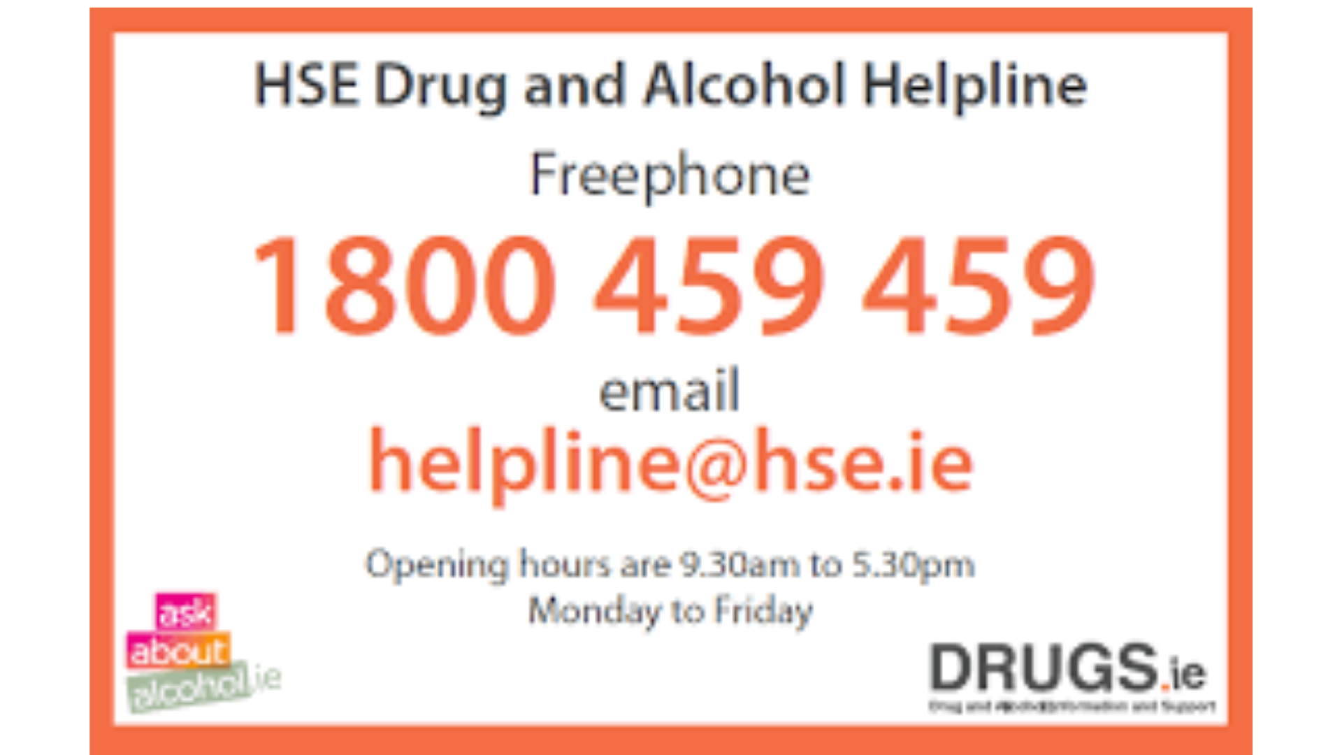 Drug & Alcohol Helpline (Drugs.ie)