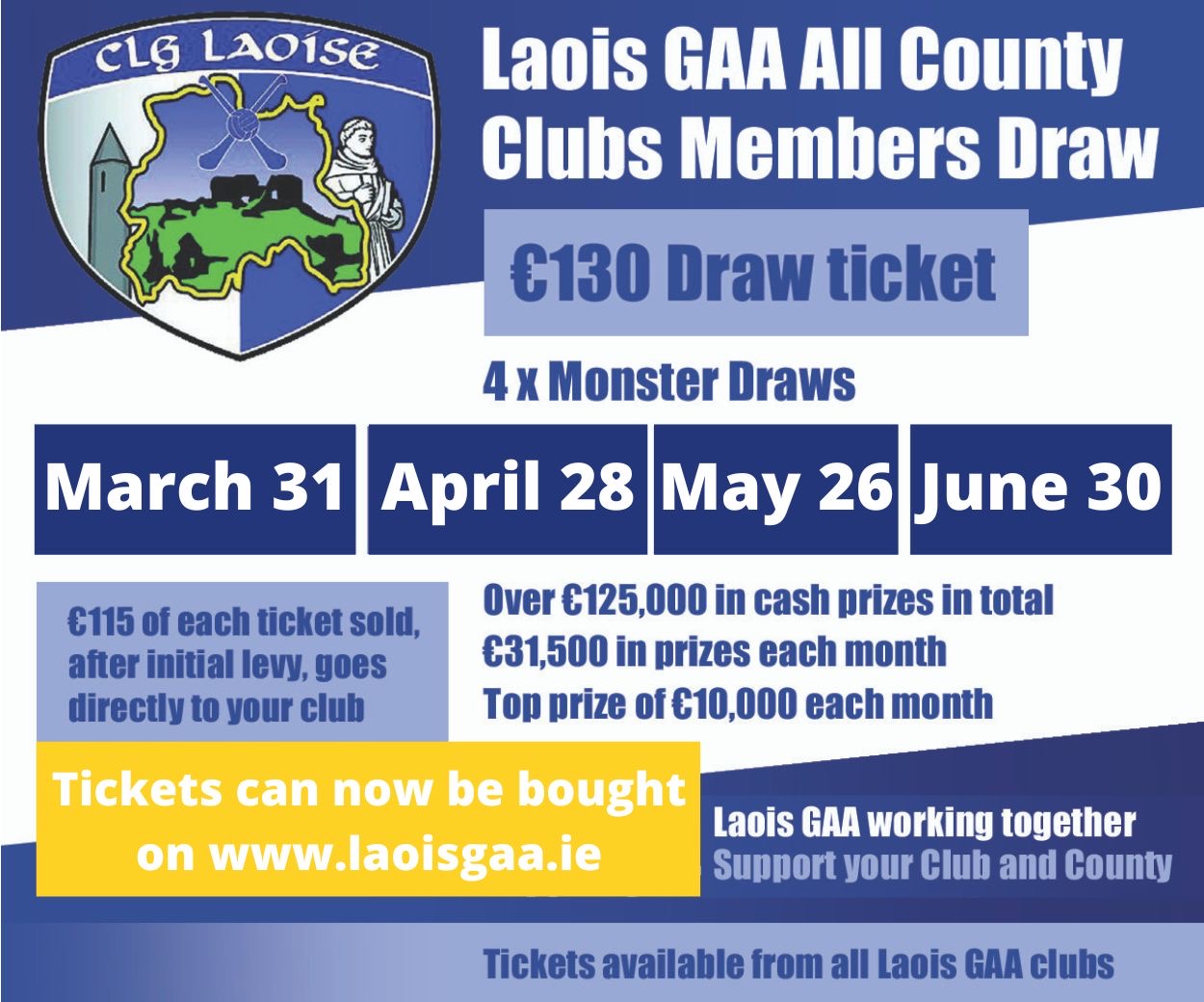 All County Club Members Draw – March Draw RESULTS